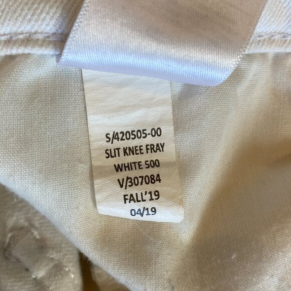 Banana Republic Girlfriend Jeans Slit Knee Fray Sz 27/4 White #45R - Picture 8 of 8